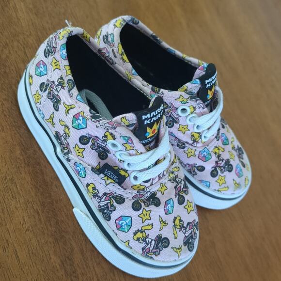 Vans Kids Authentic (Nintendo) Skate Shoe Princess Peach toddler 6 - Picture 2 of 8